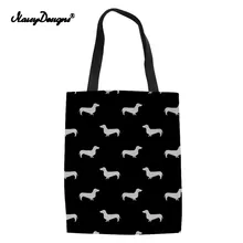 Doxie Dachshund дизайн Холщовая Сумка для женщин большие складные сумки для покупок для женщин модная сумка через плечо с ручкой многоразовые