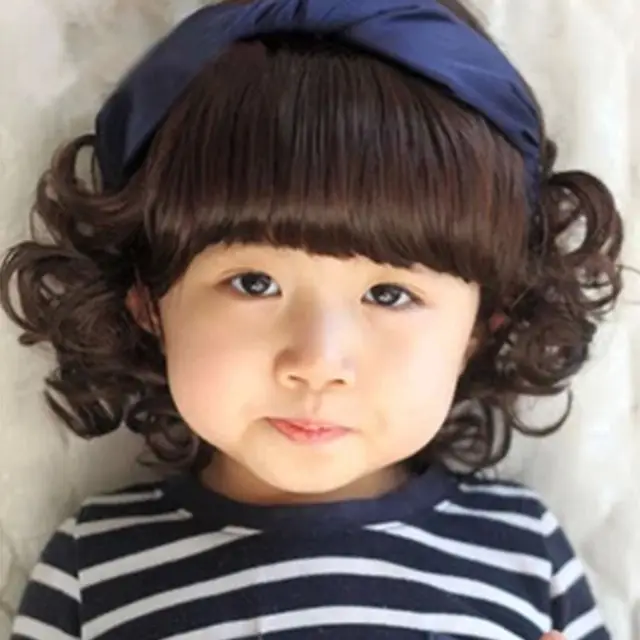 Professional Photography Of Children Short Hair Brown Wig Curly