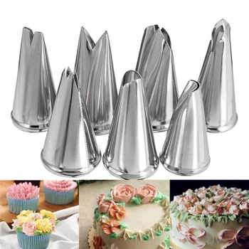 

7 pcs/set Leaf Tips Icing Piping Nozzles Cake Decorating Pastry Tip Sets Cupcake Tools Bakeware