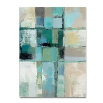 

Handpainted Abstract Oil Painting on Canvas Turquoise green abstract Deco Home Decoration Modern Abstract Painting on Canvas