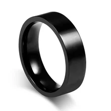 6 мм титановая лента матовая Свадебная нержавеющая сталь твердое кольцо для мужчин и женщин