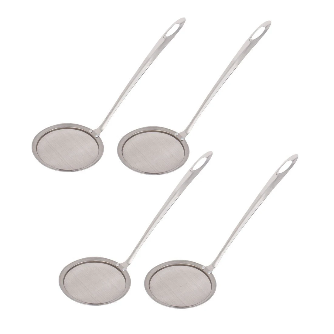 Stainless Steel Mesh Perforated Ladle Strainer Skimmer 10cm Dia 4 Pcs