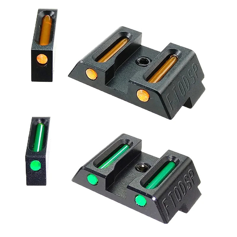 FTODSP Fiber Optic Front and Rear Handgun Sights for Glock standard