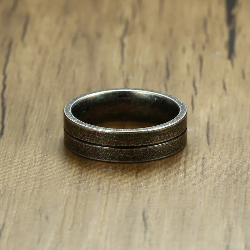 Обручальное кольцо из нержавеющей стали 6 мм оксидированный металлик|men ring|wedding