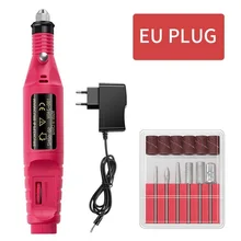 1 комплект профессиональный электрический набор для ногтей типсы для маникюра машина электрическая ручка для маникюра Педикюр 6 бит инструменты для ногтей комплект с двигателем