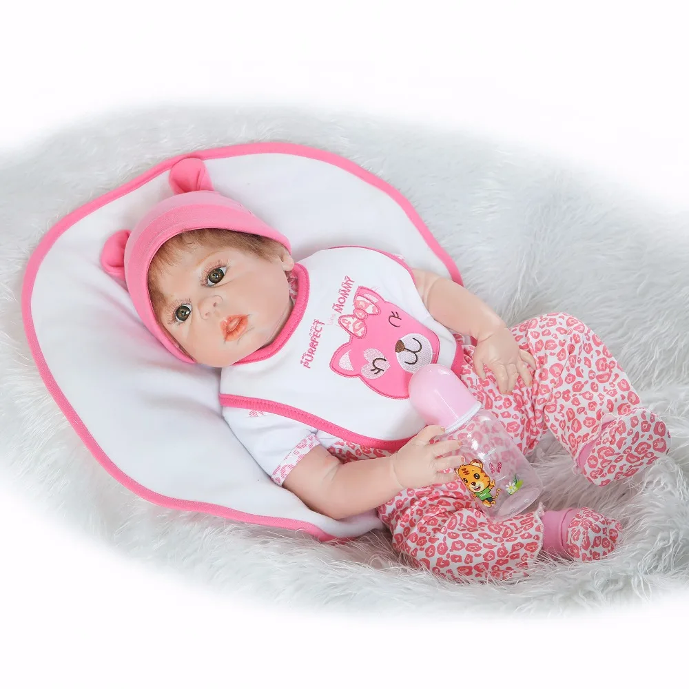 Npk Новый Bebe-Reborn Girl куклы 23 "57 см полный силиконовые возрождается куклы игрушки для детей подарок может купаться BJD куклы