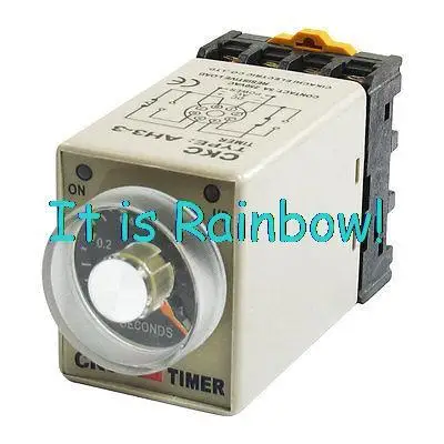 

Free Shipping AC 24V 0-1 Sec 8P Screw Resistive Load Delay Timer Time Relay w Socket
