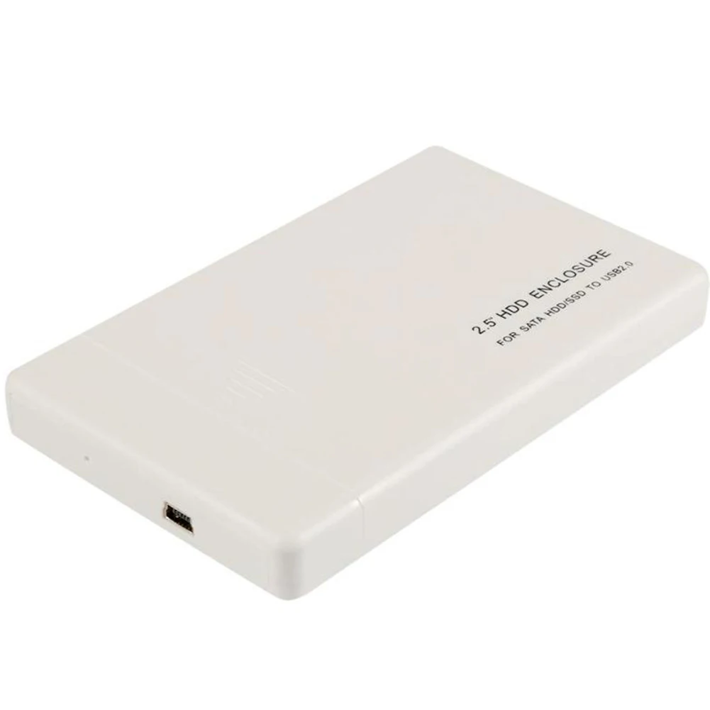 480 M/bps 2,5 дюймов SATA USB 2,0 Внешний HDD корпус жесткий диск SSD чехол жесткий диск корпус - Цвет: Белый