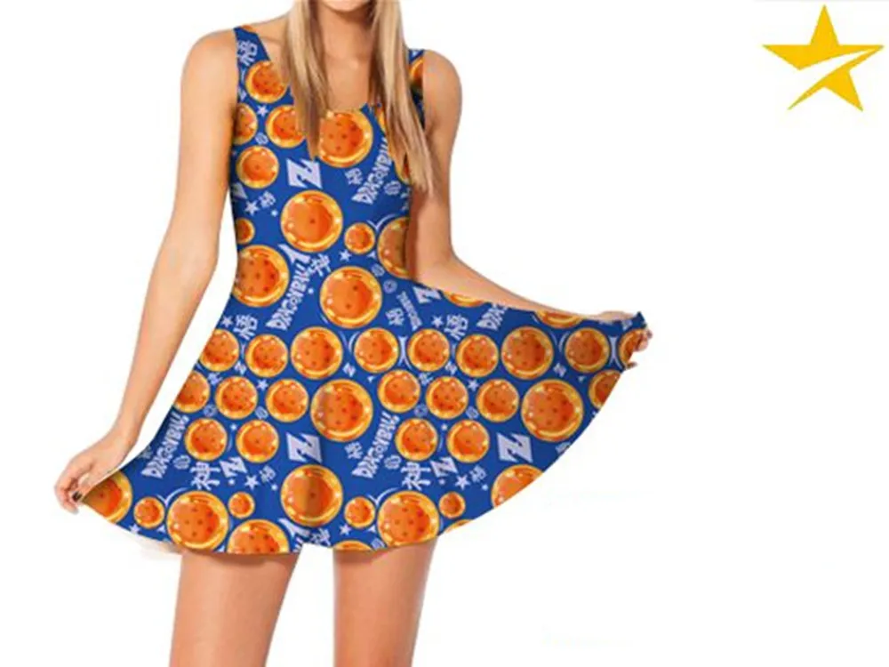 

DragonBall Z Dragon Ball Super Son Goku short dress kid's lovely summer pleated party dress