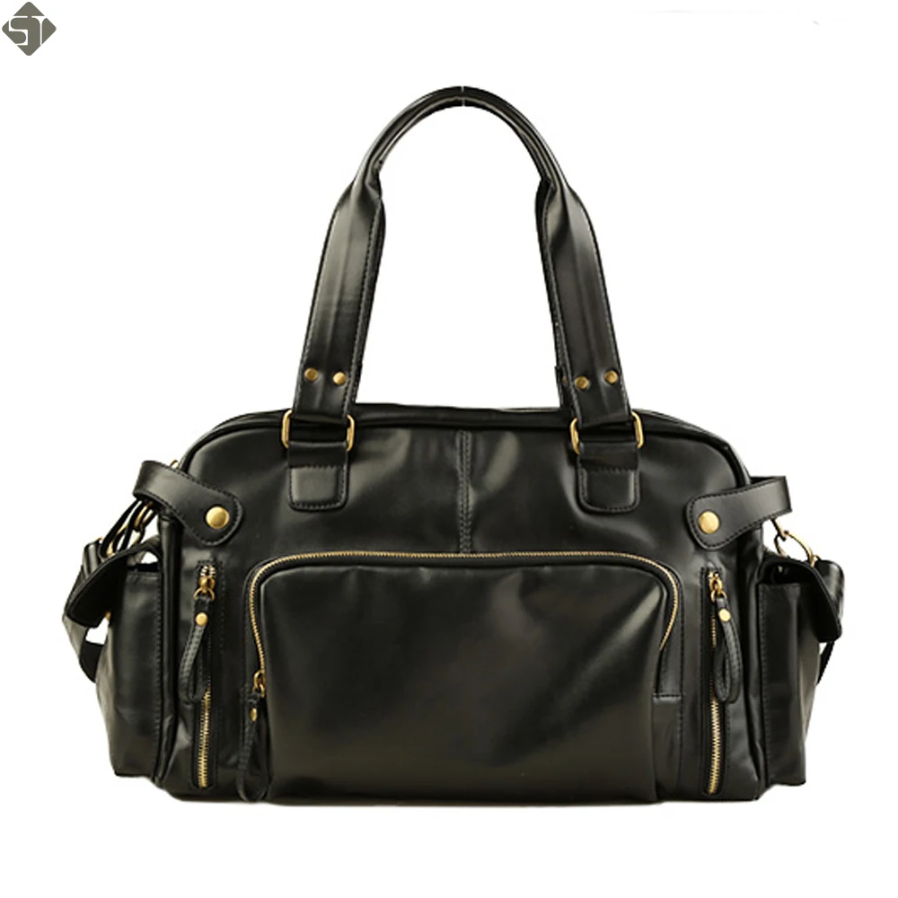 

New Fashion Multifunction Mens PU leather Travel Bags Brand Waterproof Vintage men messenger bags high quality shoulder bags