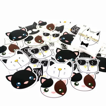 

1pcs Memo Pad Notebook Diary of Stickers Notepad Black and White Cat Paper Note Book Replaceable Stationery Gift Traveler