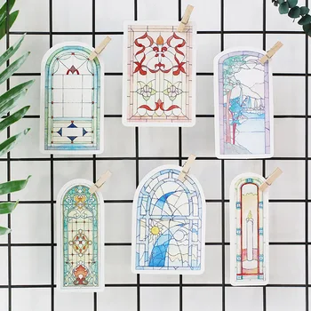 

30pcs a piece glass window of church card multi-use as Scrapbooking party invitation DIY gift card message card postcard