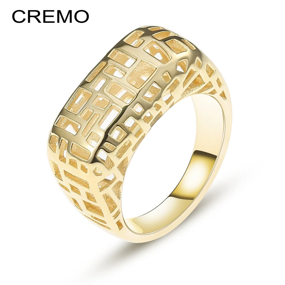 

Cremo Labyrinth 925 Sterling Silver Ring 3-Dimensional Design Gold Rings For Women Silver Elegant Wedding Jewelry Mujer Gift