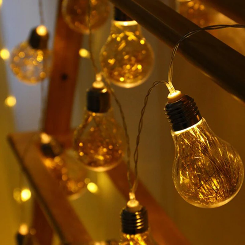 Светодиодный свет шнура глобусная лампочка освещения 10/20 светодиодный s мяч для очищения лампы внутреннего/уличная Рождественская гирлянда лампы сад патио лампа огни