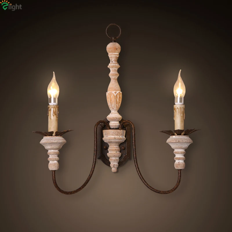 

French Retro Iron Led Wall Lamp Simple Resin Corridor Led Wall Lights Led Wall Lighting Light Loft Luminaria Fixtures Lamparas