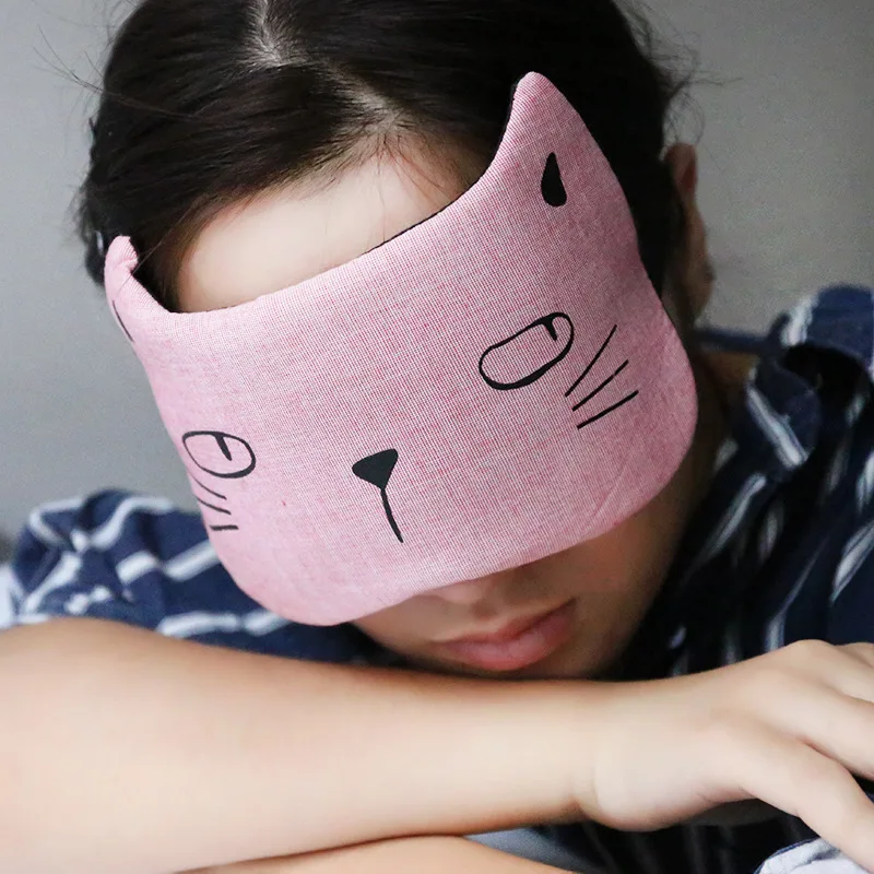1 шт., мультяшная маска для сна, массажная маска для глаз, расслабляющая, милые животные, кошачий глаз, повязка на глаза, повязка для сна