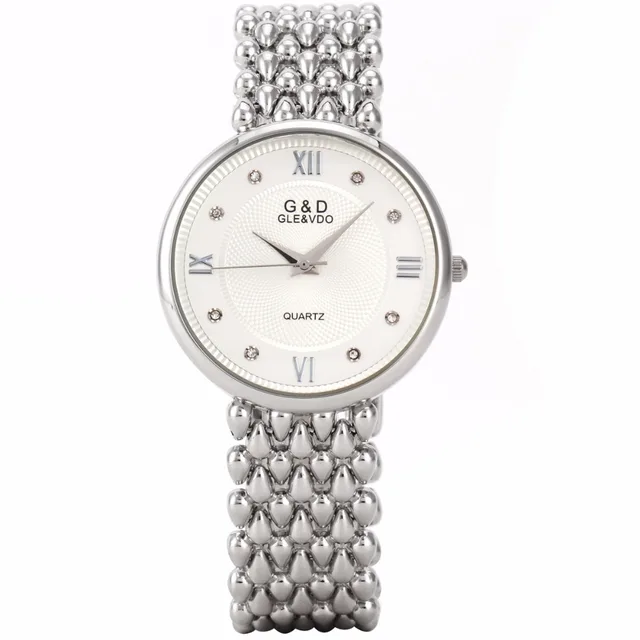 G&D Top Brand Luxury Silver Womens Wristwatches Fashion Quartz Watches Ladies Br G&D Top Brand Luxury Silver Womens Wristwatches Fashion Quartz Watches Ladies Br