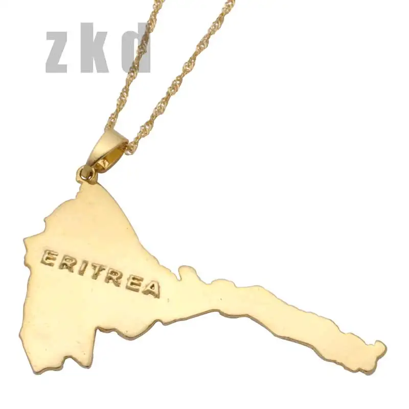 

zkd eritrea map pendant necklace , Ethiopia eritrea country jewelry
