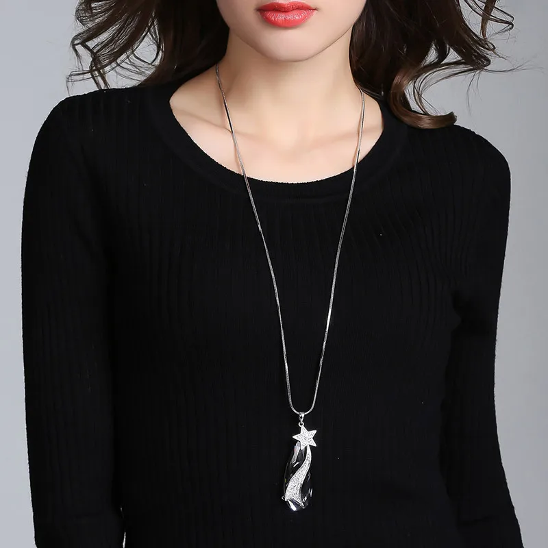 womens Long Necklaces & Pendants for Women Collier Femme Geometric