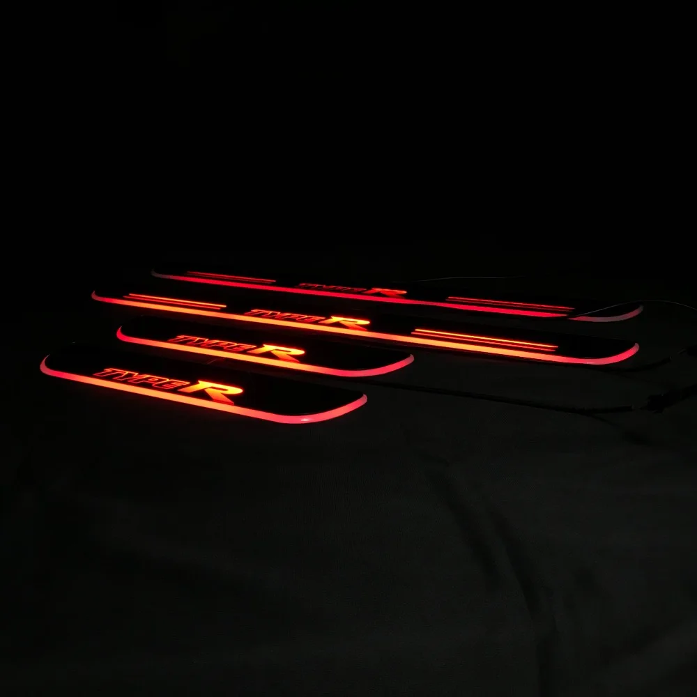 RQXR led движущиеся двери потертости для Honda Civic динамический порог пластина плоская подкладка накладка потока света, 4 шт