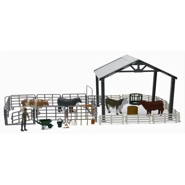 New Ray SS-05135 Cattle Ranch Life Set Large Playset Pack of 6