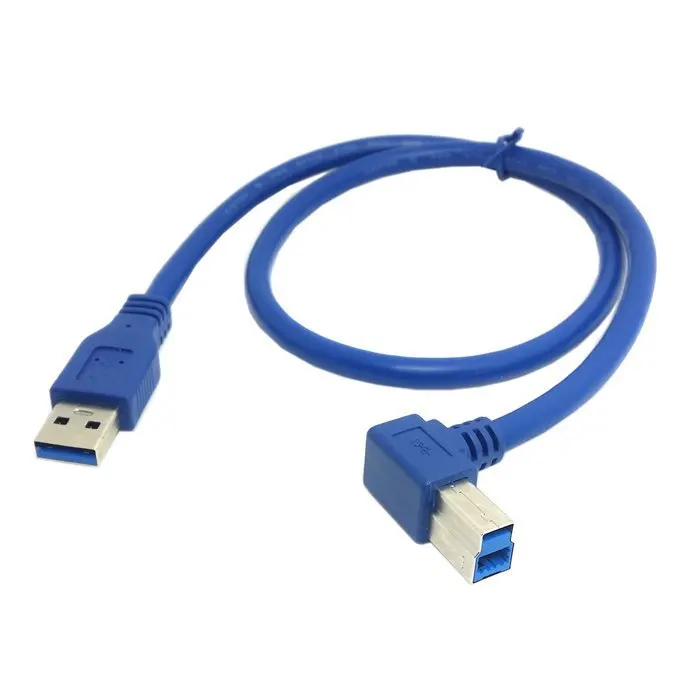 USB2.0 A Male to Right Angled Micro5P 5Pin Male Plug Data Cable 1.5M White HI
