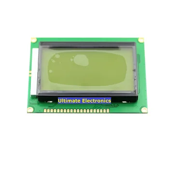 

1pcs Yellow green screen 12864 LCD screen 5V black font with Chinese font with backlight ST7920