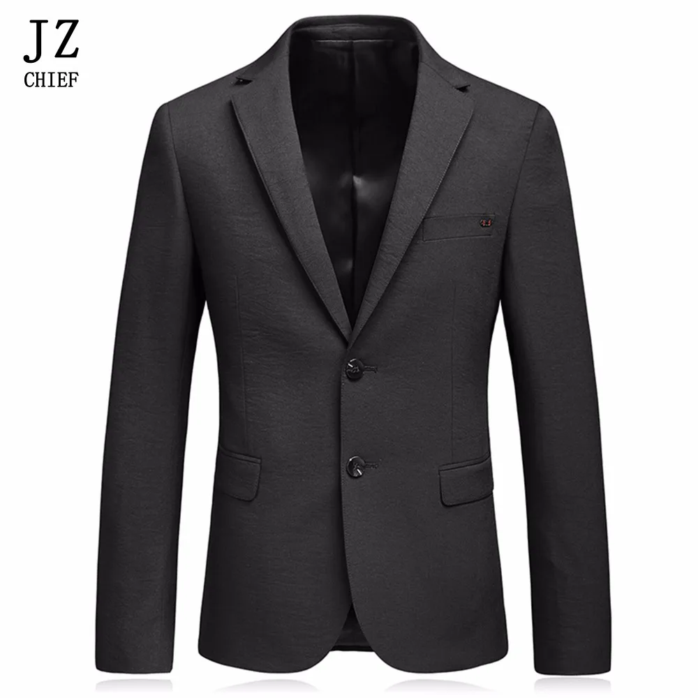 JZ CHIEF Men Suit Jackets Black Blazer Formal Jacket Notched Collar ...