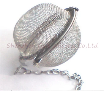 

100pcs/lot Stainless Steel Tea Ball Durable Sphere Locking Mesh Tea Strainer Spice Ball