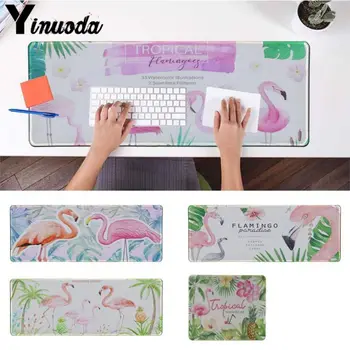 

Yinuoda Watercolor Plant leaves flamingo Gamer Speed Mice Small Rubber Mousepad Size for 30x90cm and 40x90cm Gaming Mousepads
