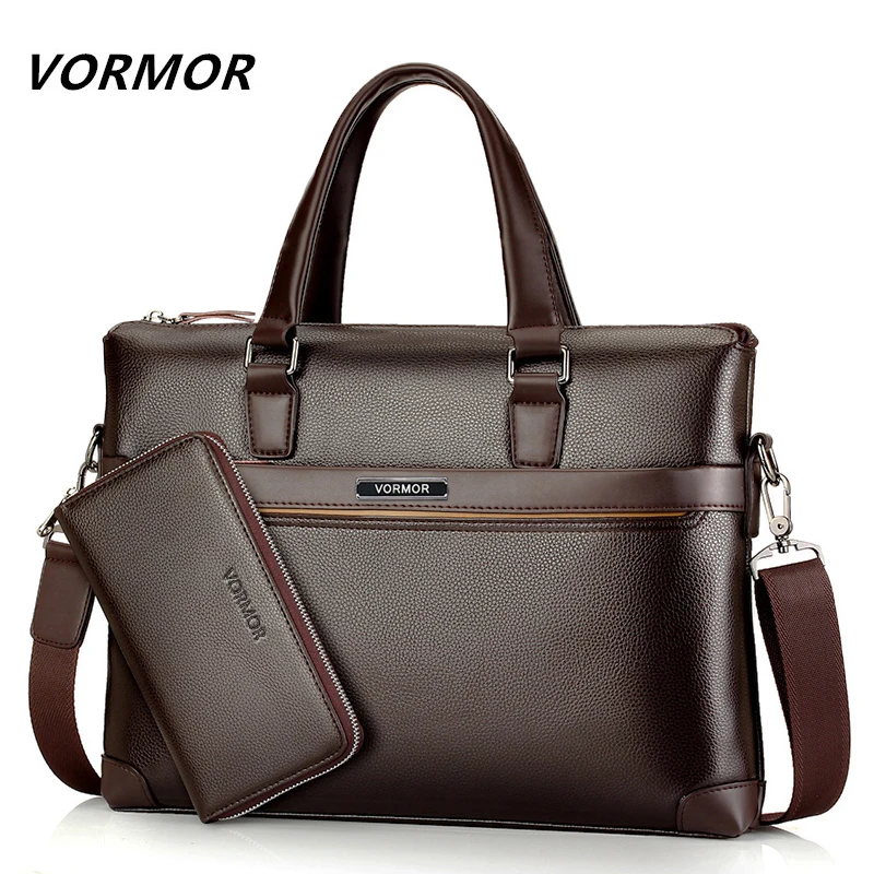 Billige Berühmte Marke Mode Casual Leder Tasche Männer der 2 Set Schulter Tasche Messenger Taschen Business Handtasche Laptop Männlichen Aktentasche