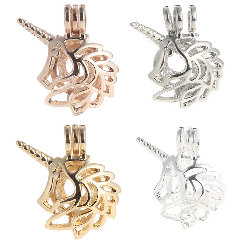 

Stainless Steel Unicorn Pearl Cage Hollow Locket Pendant Cage For Pearl Pendant