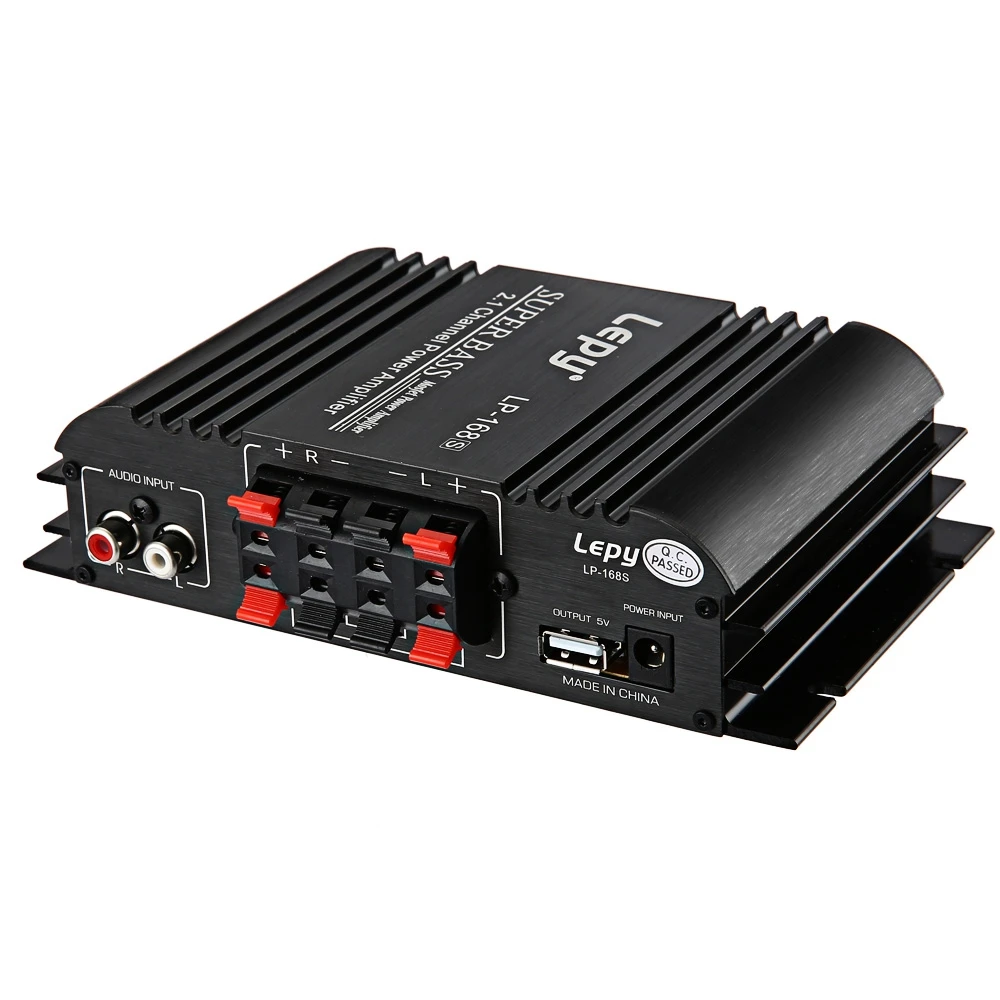 Lepy LP 2 1 Channel Car  Amplifier  3 55MM Audio  Wired 168S 