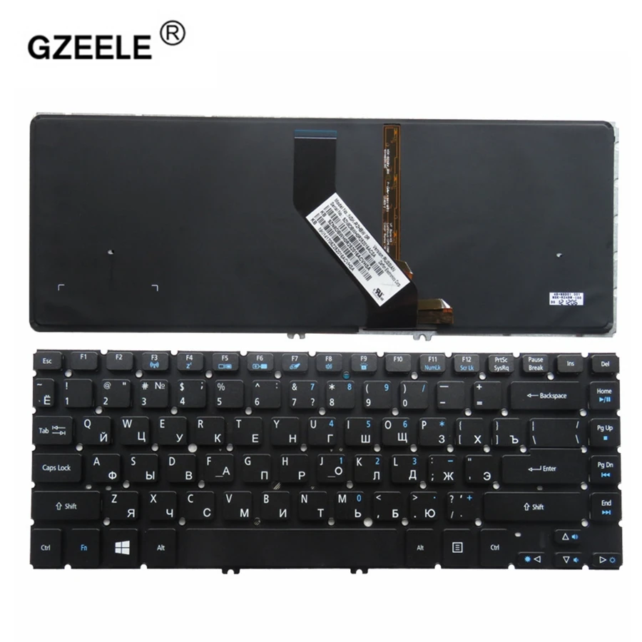 GZEELE Русская клавиатура для ноутбука ACER ASPIRE V5-431 V5-431G V5-471 V5-471G V5-471-6876 V5-471-6485 M3-481 R7-471 MS2360 с клавиатурой с подсветкой