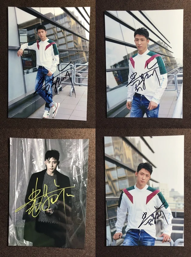 

hand signed Huang Jingyu Johnny autographedphoto 5*7 free ship 4 version 69EA