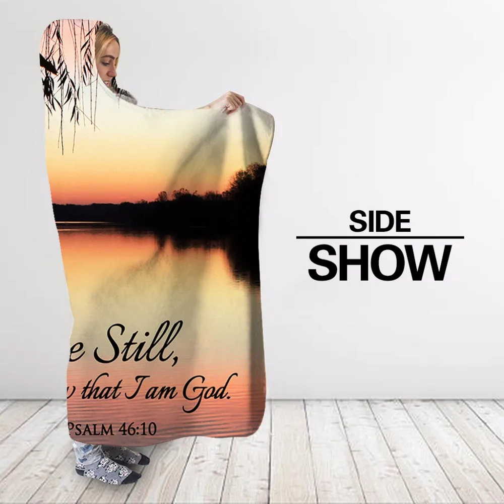 جميلة بحيرة 3D المطبوعة أفخم مقنعين المنزل مكتب قابل للغسل بطانية للبالغين الأطفال أريكة لحاف لبس بطانية ثرو من الصوف