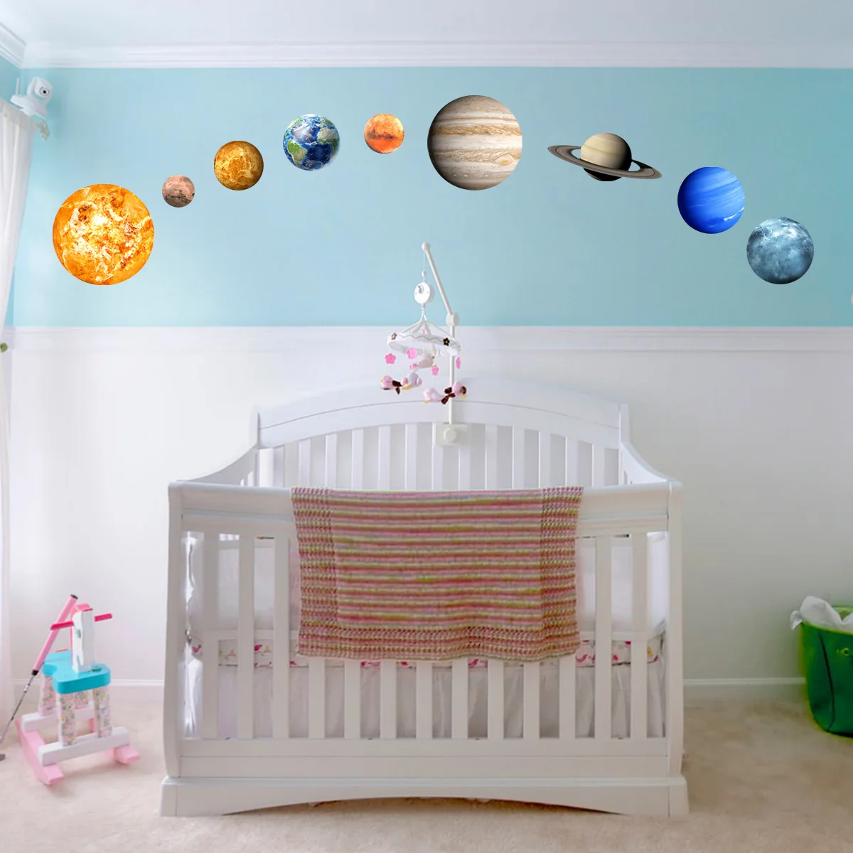Dark Stars Bright Solar System Wall Stickers Sun Earth Mars Decor DIY Wall Sticker For