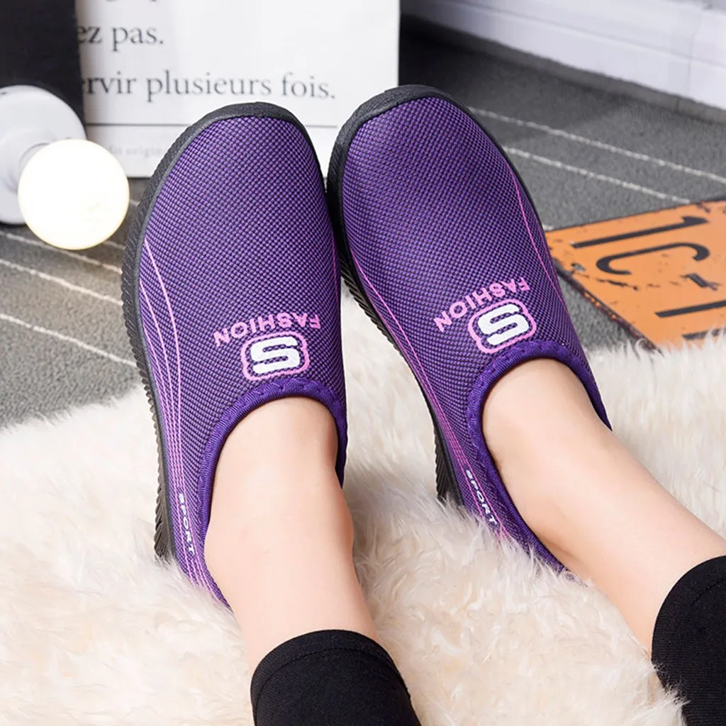 

Women's Striped Casual Anti-Slip Sport Walking Sneakers Loafers Soft Shoes women sneakers women sneakers 2019 spring shoes woman