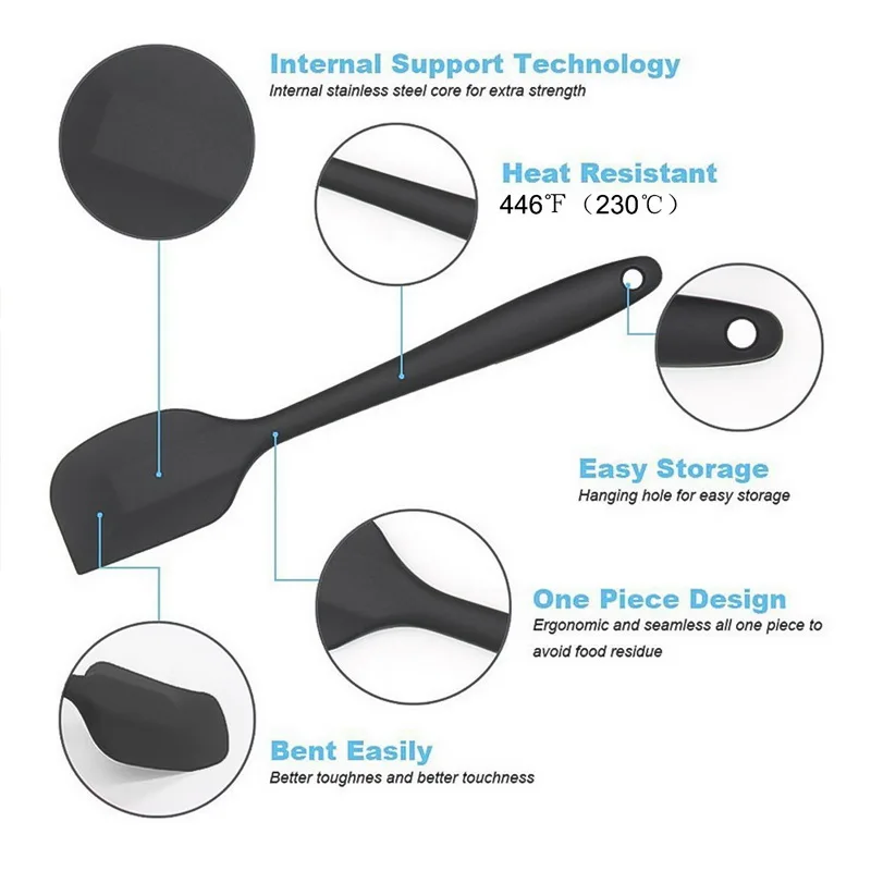 3/5 шт. теплостойкие лопатки из нержавеющей стали силиконовые сливочное торт шпатель антипригарным кисть для смазывания торта смешивающая скребковая щетка для выпечки Инструменты