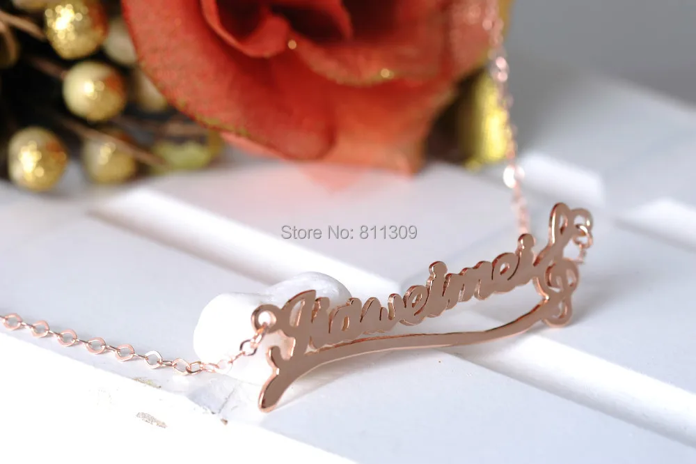 

925 silver jewelry customized necklace name necklace Rose Gold name necklace