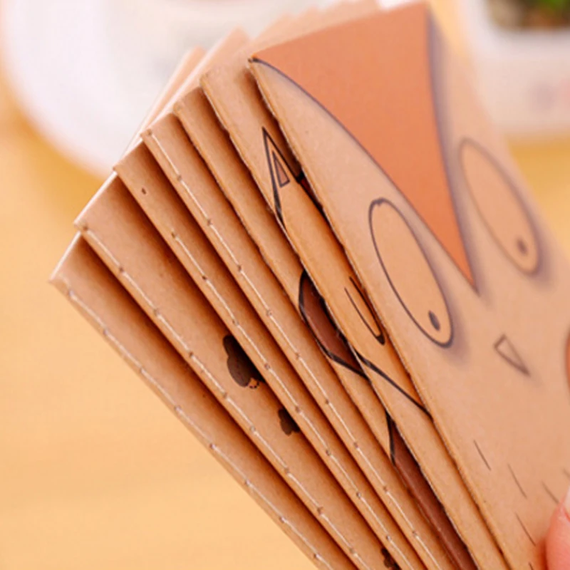 40 книг/партия Kawaii крафт бумага мини блокнот с изображением животных для девочек
