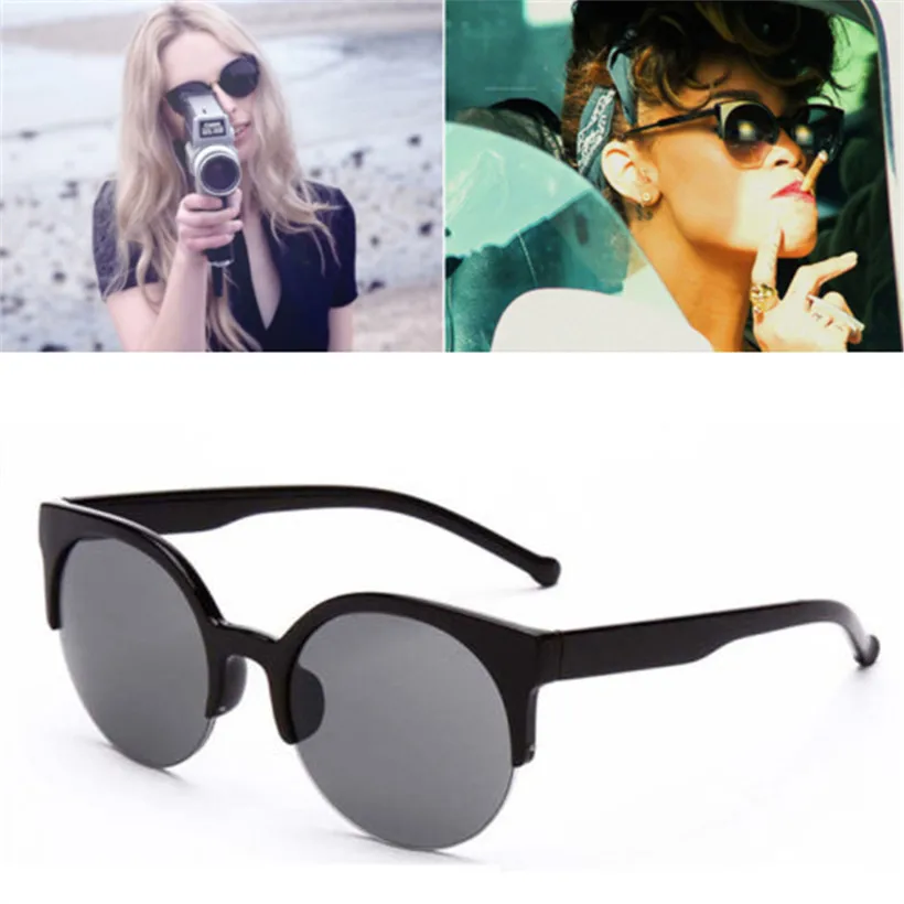 

Oulylan Cat Eye Sunglasses Women Luxury Brand Designer Half Frame Sun Glasses Retro Female Eyewear Shades UV400