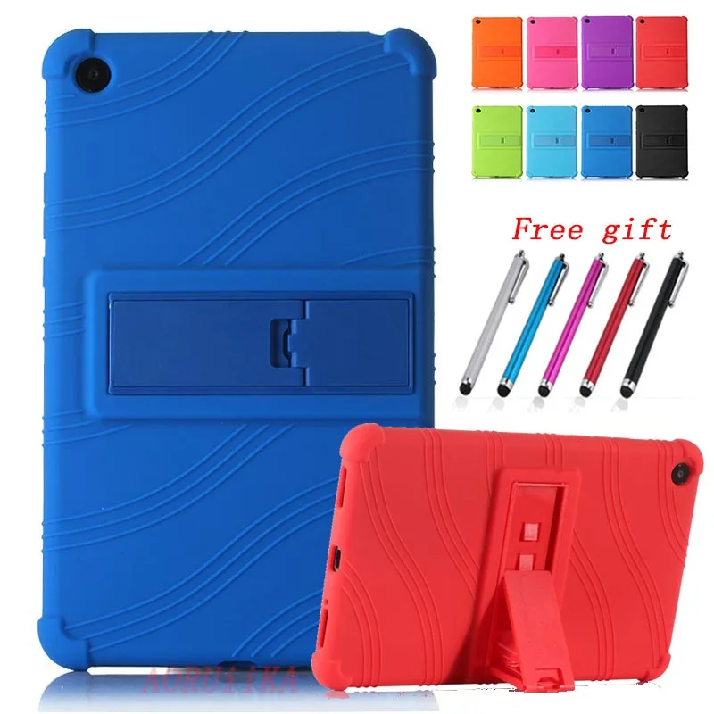 

For Huawei MediaPad T5 8.0 Tablet Safety shockproof protection Case JDN2-W09/AL00 Silicone Stand Cover for Huawei T5 8" Rose red