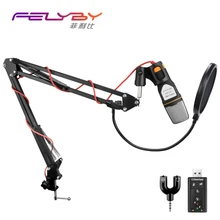 Professional Condenser Microphone Sound Podcast Studio Microfone for PC and phone Laptop Office meeting Speech Skype MSN Karaoke
