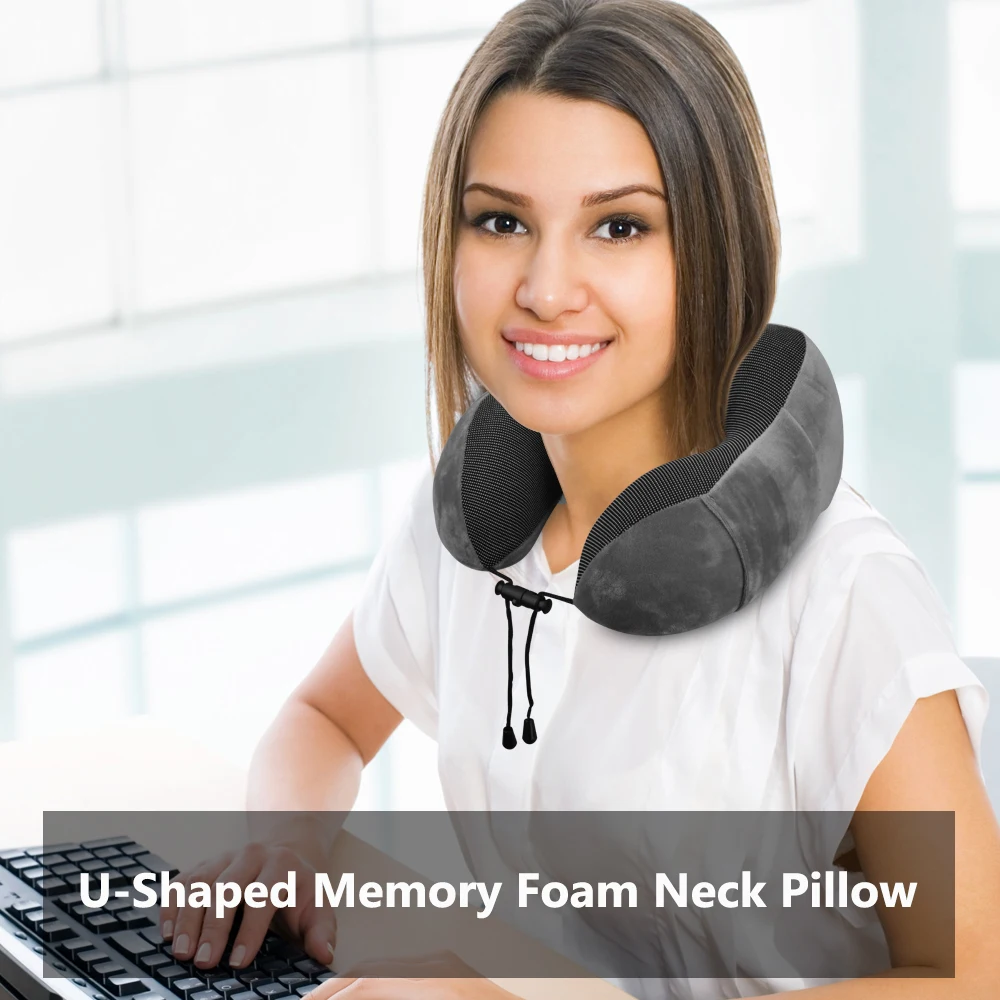 Новые u-образные подушки для шеи с эффектом памяти, мягкие медленные подушки для путешествий, массажер, шейный затылочный Медицинский Обезболивающий массажер