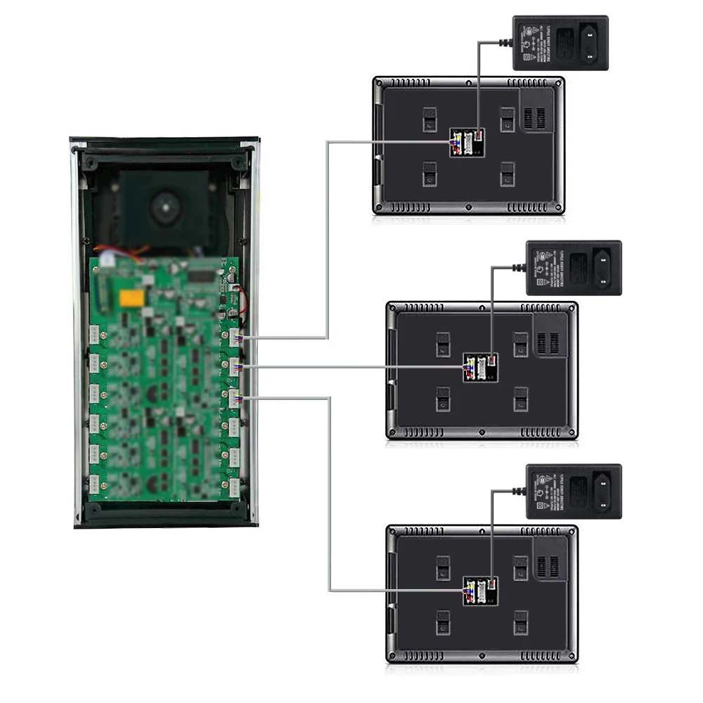 7-дюймовый монитор видеодомофон RFID Камера видео звонок с 6/8/10/12 единиц видео-телефон двери 500 пользователя для нескольких квартир