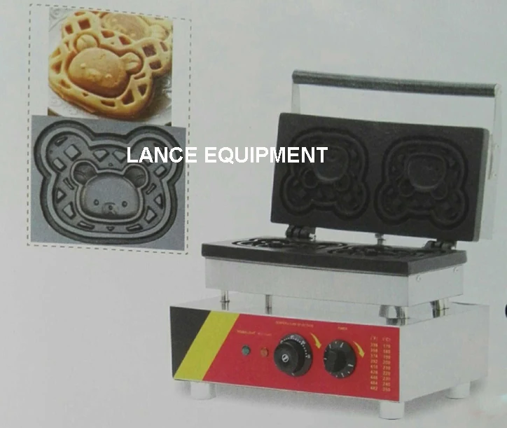 hot sale 220v/110v electric winnie bear shape animal shaped waffle