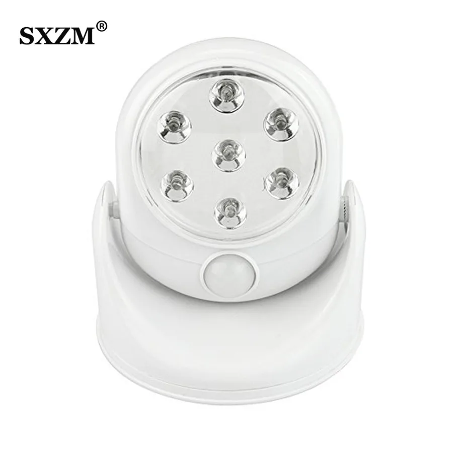 

7W led wall light Wireless Motion Sensor Indoor or Outdoor rotatable White Porch Corner night light
