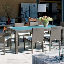 Садовая мебель rattan wicker современная уличная высокое со спинкой, обеденные стулья