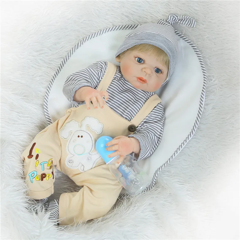 

22" reborn dolls full body silicone baby reborn girl boy baby newborn dolls gift blond hair wig bebe real reborn bonecas